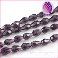 Violet glass crystal teardrop beads